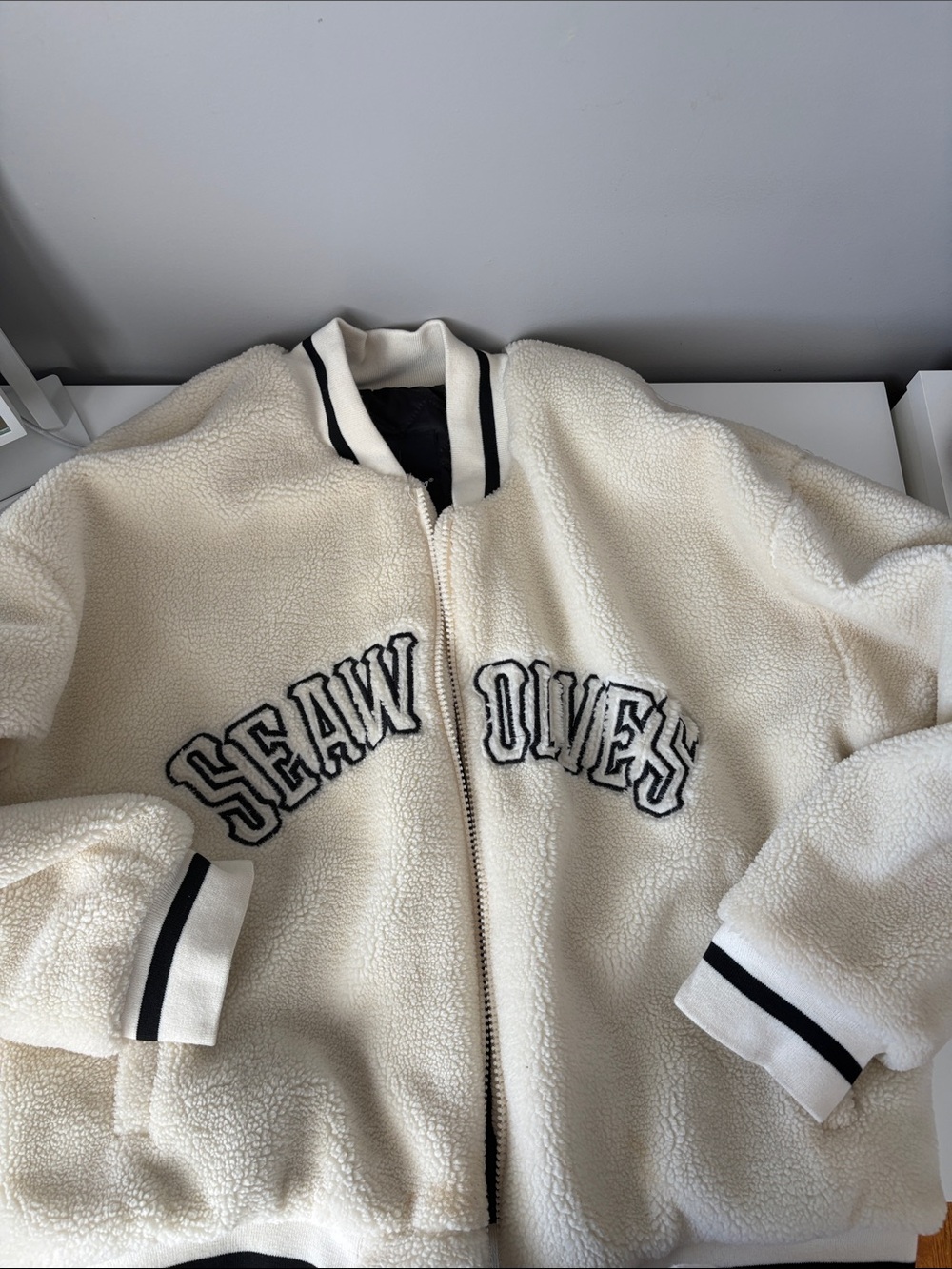 Aelfric Eden Cream Sherpa Bomber Jacket